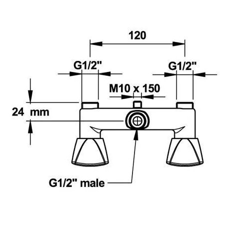 Miscelatore doccia, interasse 12cm