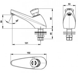 Rubinetto per lavabo Presto 605 ad acqua fredda