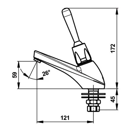 Presto 705 ECF/E.C Waschtischarmatur mit Griff auf dem Boden