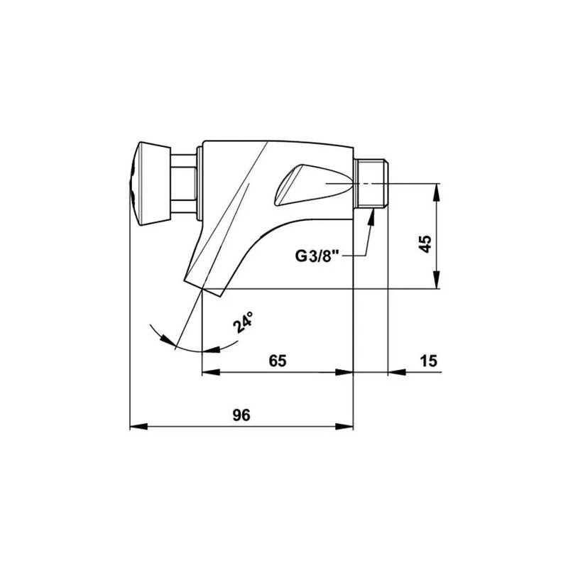 Grifo de lavabo de pared Presto 504 12x17 agua caliente