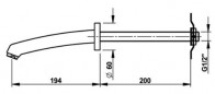 Bocca di erogazione a muro 194mm per pareti da 0 a 200mm