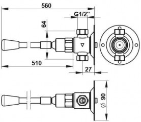 Commande fémorale Presto 712, 565 mm