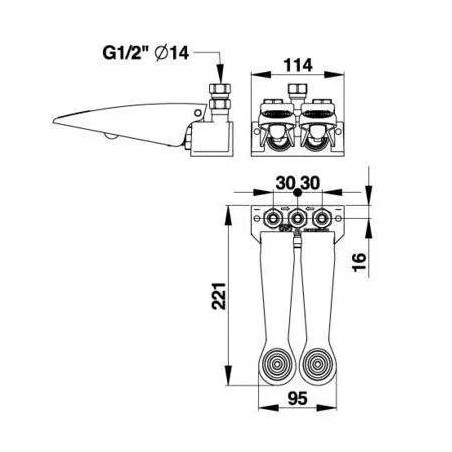 Interruptor de pie Bi Presto sol 530