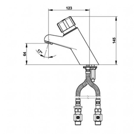 Presto 4000S single lever mixer with black knob