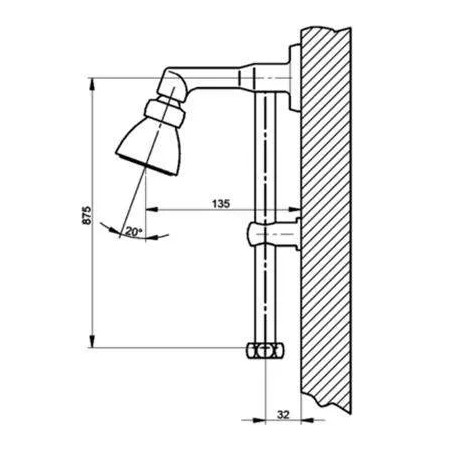 Shower set with tube and collar