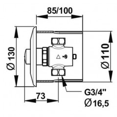 Single tap DM20x27 for installation