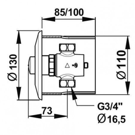 Robinet simple DM20x27 à encastrer