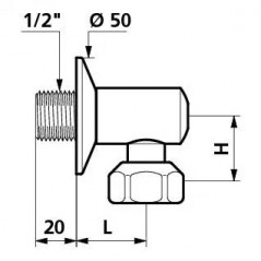 Angle fitting with stop MF15x21