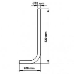 Tubo a filo piegato D28 in ottone cromato per Presto 1000