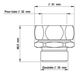 Nez de jonction pour Presto éclair/XL/EYREM diamètre 32, G35/36