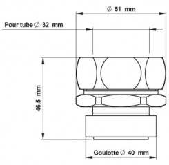 Connecting piece for Presto flash/XL/EYREM D32 - G40