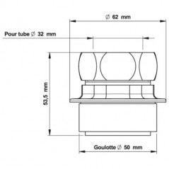 Conexión de la boquilla 50 a 52 para Presto flash/XL/EYREM D32 - G35