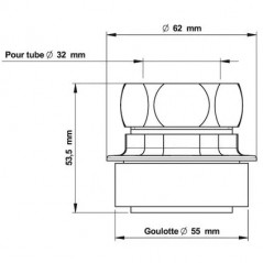 Nez de jonction 55 pour Presto éclair/XL/EYREM diamètre 32, G35