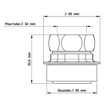 Nez de jonction 55 pour Presto éclair/XL/EYREM diamètre 32, G35