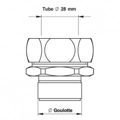 Tetina de conexión para Presto 1000/XL/EYREM D28 - G55