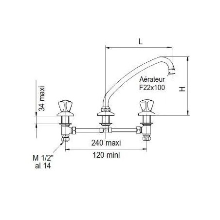 3-hole sink mixer CDC 200