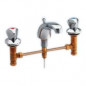 3-hole basin mixer with fixed spout, with pop-up waste, distance between centres 12 to 24cm