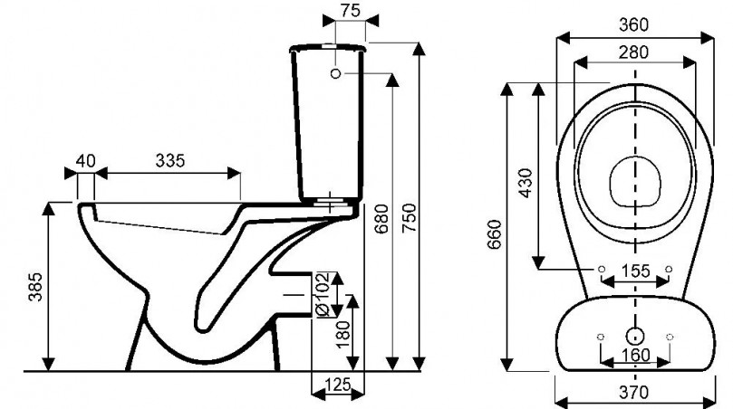 Cuvette Sully horizontale seule