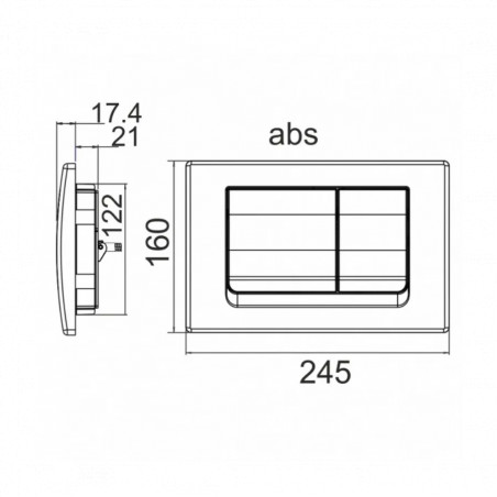 Control panel matt chrome for CESAME