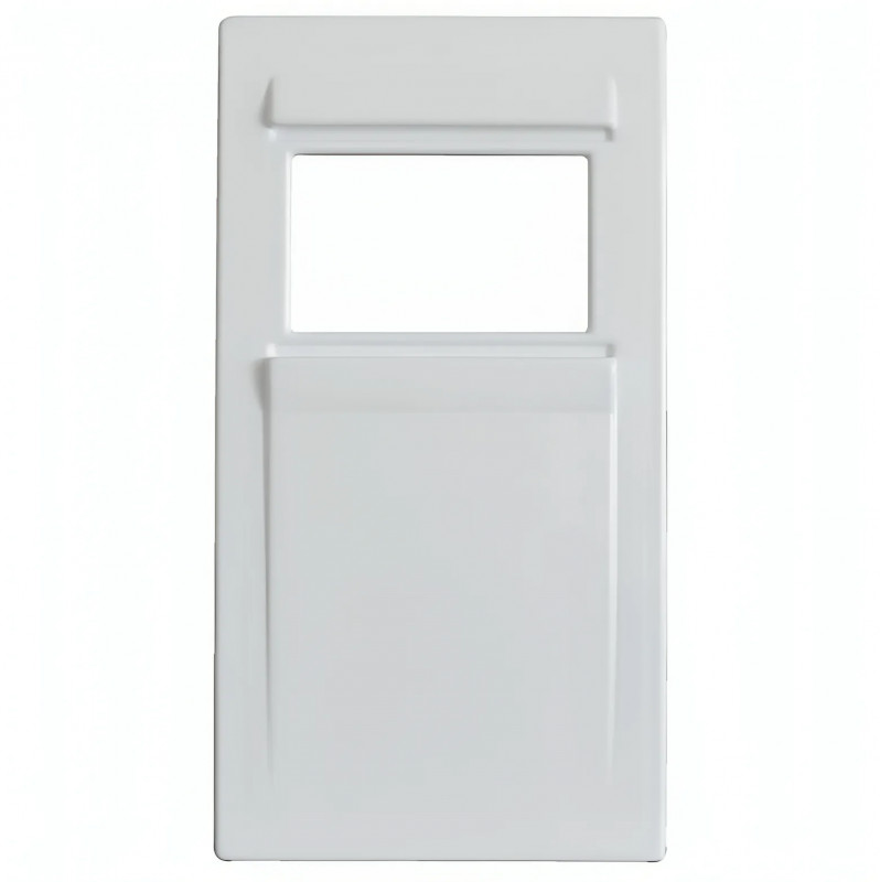 Decorative white access plate for CESAME