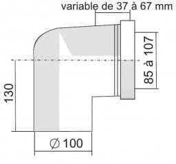 Gomito WC a 90 gradi Diametro maschio 100