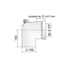 90 degree WC elbow Male diameter 100 with spigot