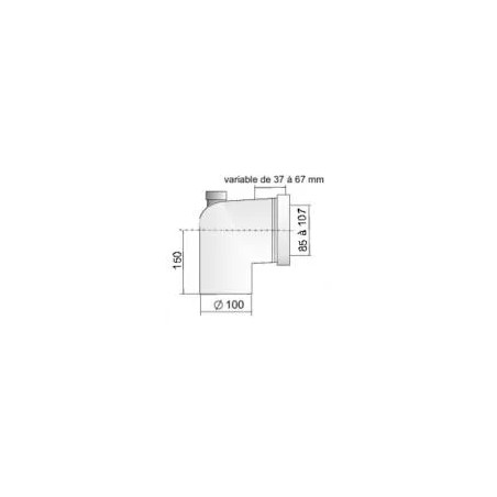 90 degree WC elbow Male diameter 100 with spigot