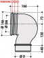 90 degree WC elbow Male diameter 100 eccentric