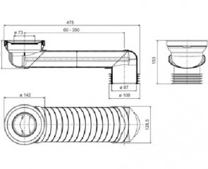 Curva a S per sostituzione scarico inferiore WC - 0709254