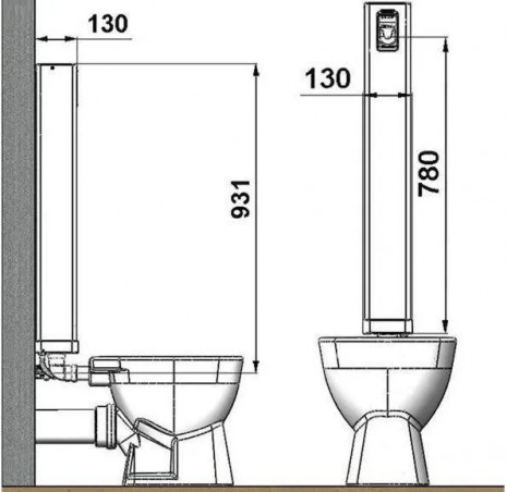 Aufputzbehälter "TUBCHASS" 6L mit Beschickung von unten