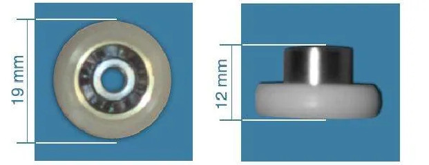 Roulette ROU33 fixe diamètre 19 mm épaisseur 12 mm