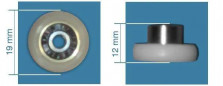 Fixed castor ROU33 D.19mm ép.12mm