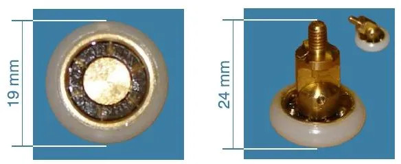 ROU11 ruota articolata D.19mm spessore 24mm