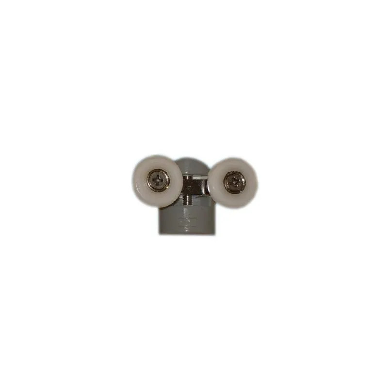 Rullo doppio ROU19 per vetro 6mm D.23mm L.58mm con supporto grigio