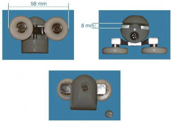 Double roulette ROU21 pour verre 8 mm L.58 mm