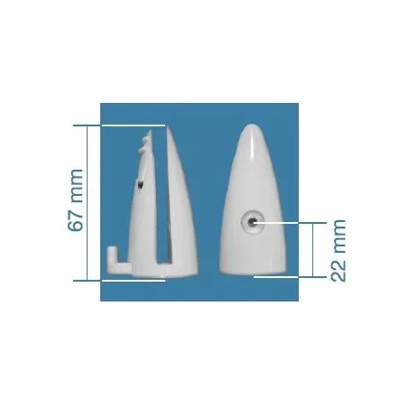 White bottom guide for 6mm glass