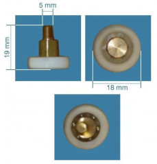 Exzentrische Rolle D.18mm ép.19mm Achse D.5mm