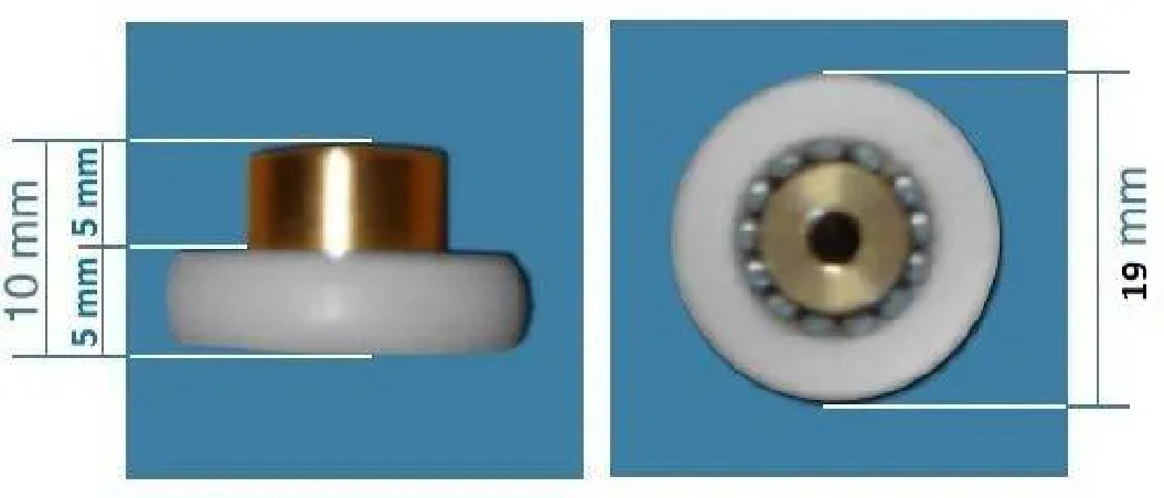 Roulette ROU17 fixe diamètre 19 mm épaisseur 10 mm