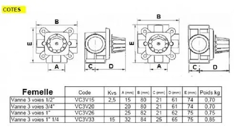 3-way valve Thermomix 33x42 brass