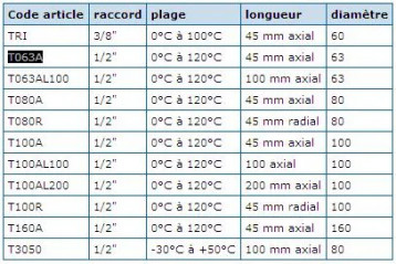 Axial immersion thermometer