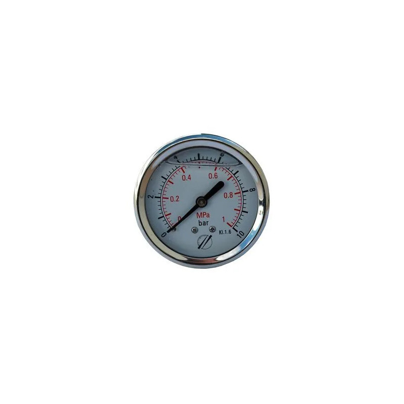 Axial glycerine pressure gauge D.63 from 0 to 10 bar