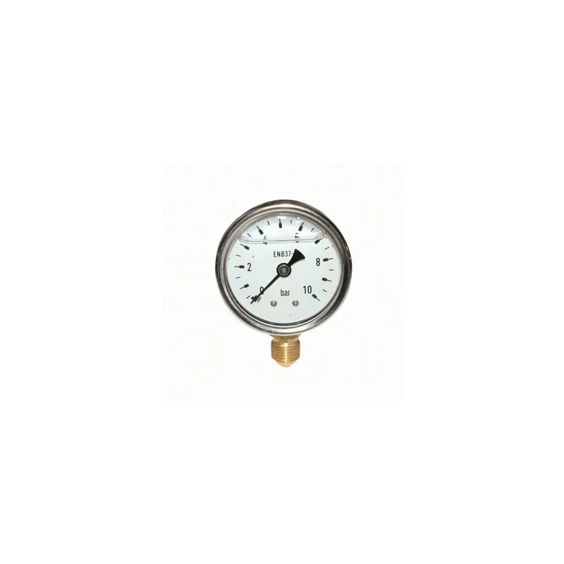 Radial glycerine pressure gauge D.63 from 0 to 10 bar