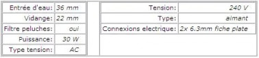 Pompe de vidange Alternativ 30W 4 voies pour Beko