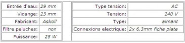 Bomba de drenaje Askoll M109 25W para Electrolux