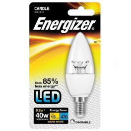 Bombilla LED de llama, E14 470 Lumen 6,2W/40W, 2700K regulable. - ENERGIZER - Référence fabricant : ES8856