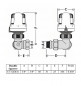 Robinet thermostatique, corps double équerre gauche Caleffi, 12x17 (3/8")