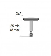 Brass valve D.43 for cable bathtub drain - ROTOSTAR