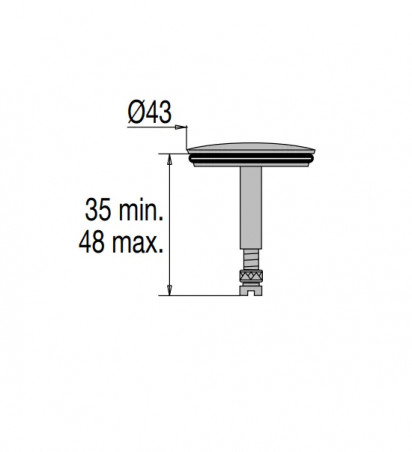 Brass valve D.43 for cable bathtub drain - ROTOSTAR