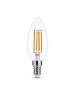 Ampoule LED verre transparent flamme E14, 2.5W, blanc froid.