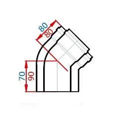 Gomito 45° T.E.N D80/125